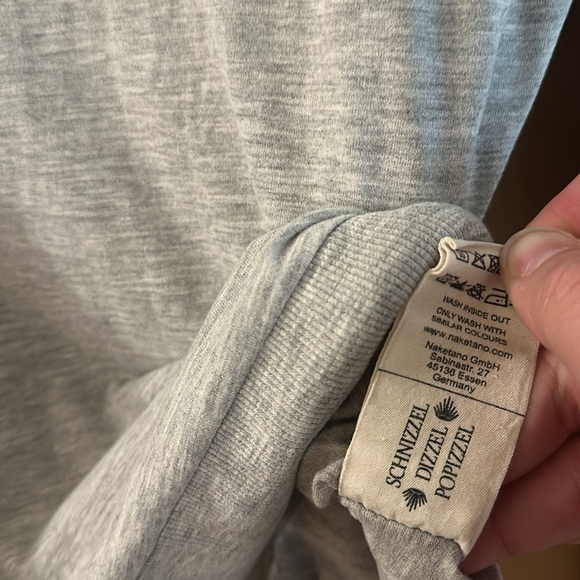 Naketano Brave New World Cowl Neck Hoodie Shirt Sweatshirt Gray Size Large - Picture 9 of 12